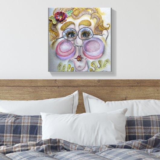 Visage lunaire sur toile (Insitu(Chambre))