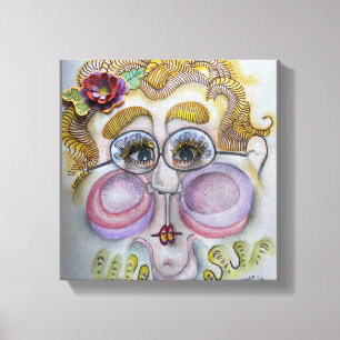 Visage lunaire sur toile