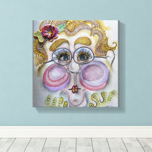 Visage lunaire sur toile (Insitu (Plancher de Bois))