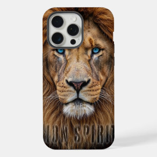 Visage majestueux de lion aux yeux bleus Faune A