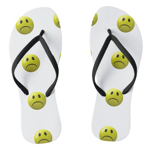 visage malheureux émoji sandales chaussures tongs (Semelle)