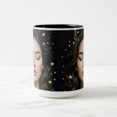 Visage minimaliste et Étoiles Mug (Centre)