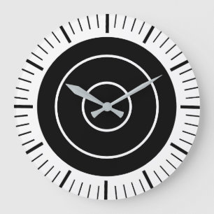 Visage Ovale Sans Chiffres - Horloge Noir et Blanc