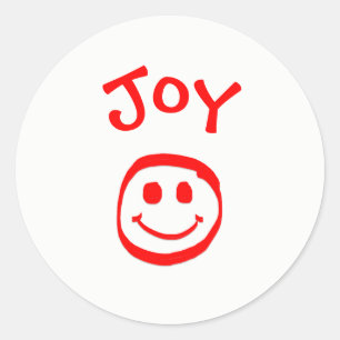 Visage Paix, Amour, Joie - Autocollant Rond