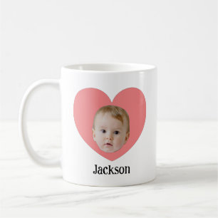 Visage personnalisé mignon bébé avec coeur Mug