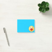 Visage qui Embaie sur un Post-It Bleu (Bureau)