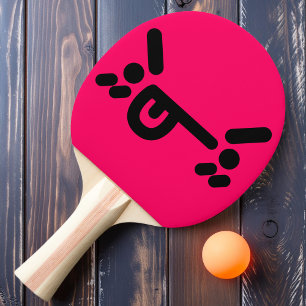 Visage Rose Furieux Raquette de Ping Pong