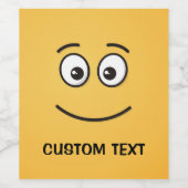 Visage souriant aux yeux ouverts Étiquette de vin (Étiquettes simples)