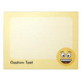 Visage souriant avec Bloc-notes à bouche ouverte (Devant)