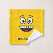 Visage souriant avec bouche ouverte (Gant de toilette)