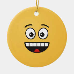Visage souriant avec ornement en céramique à bouch