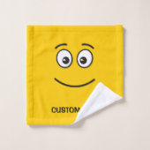 Visage souriant avec yeux ouverts (Gant de toilette)