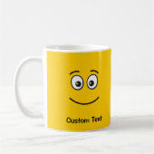 Visage souriant avec yeux ouverts Mug café (Gauche)