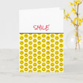 Visage Souriant Jaune Noir Blanc Carte De Vœux Joy (Fleur jaune)