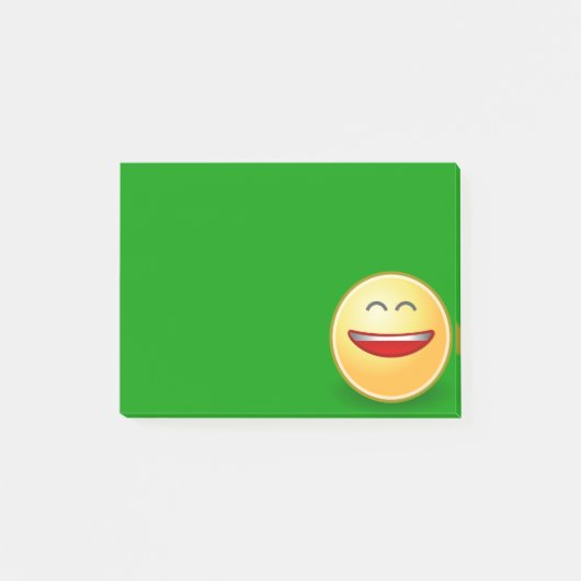 Visage souriant sur un Post-It vert (Devant)