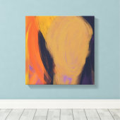 Visage - Toile d'art Abstrait violet et orange (Insitu (Plancher de Bois))