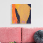 Visage - Toile d'art Abstrait violet et orange (Insitu(Salon))