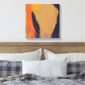 Visage - Toile d'art Abstrait violet et orange (Insitu(Chambre))