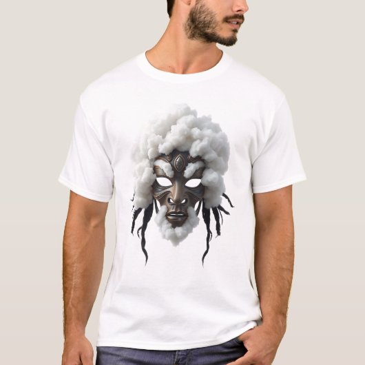 Visage tribal dans les nuages - T-shirt d'art insp (Devant)