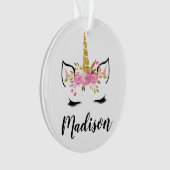 Visage Unicorne avec cils Nom personnalisé (devant)