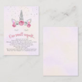 Visage Unicorne d'argent rose Apportez une carte d (Devant / Derrière)