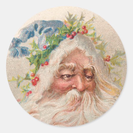 Visage vintage du Père Noël avec Sticker Casquette (Devant)