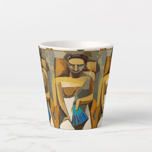 Visages Abstraits, ajouter du texte, Mug de café (Devant)