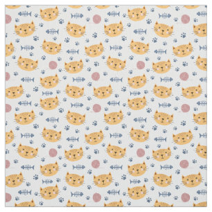 Visages de chat avec os de poisson coudre tissu po