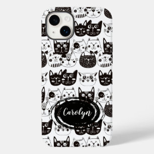 Visages de chat fous motif