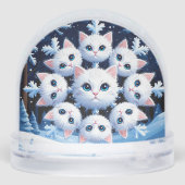 Visages de chats blancs mignons disposés dans un f (Arrière)