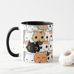 Visages de chats mignons - Mug Motif Kawaii