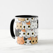 Visages de chats mignons - Mug Motif Kawaii (Devant gauche)