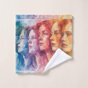 Visages des femmes - Peinture aquarelle