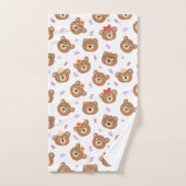 Visages d'ours modernes sur fond blanc (Serviette à main)