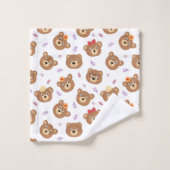 Visages d'ours modernes sur fond blanc (Gant de toilette)