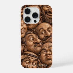 Visages en Bois Sculpté Motif Bohème Vintage