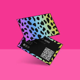 Visagist Holografische kleurrijke QR-code  Visitekaartje