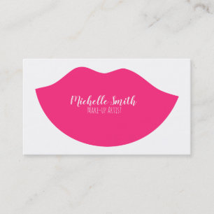Visagist Roze Lippen Moderne Chic Schoonheidssalon Visitekaartje