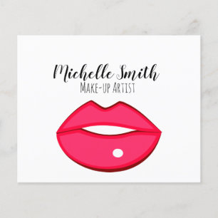 Visagist roze lippen trendy moderne schoonheidssal flyer