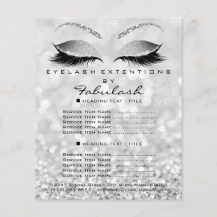Visagist Schoonheidssalon Glitter Flyer Zilver