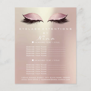 Visagist Schoonheidssalon Roze Gouden Glitters Fly Flyer
