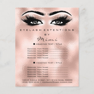 Visagist Schoonheidssalon Wimpers Flyer Roze Blush
