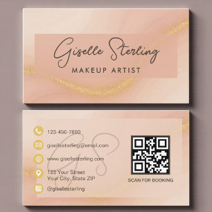 Visagist Watercolor QR Code Visitekaartje