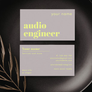 Visakaart voor audio-ingenieur geluidstechnicus visitekaartje