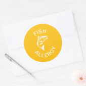 Visallergie Waarschuwing Ronde Sticker (Envelop)