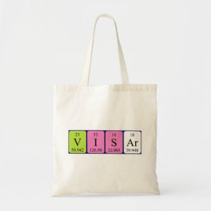Visar Periodieke Naam canvas tas