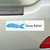 visblauwe logo bumpersticker (Op auto)