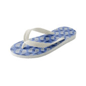 Visblokprint - blauw kinder teenslippers (Schuin)