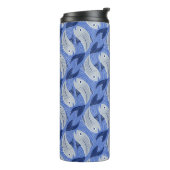 Visblokprint - blauw thermosbeker (Gedraaid links)