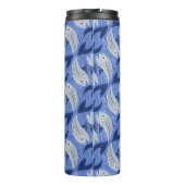 Visblokprint - blauw thermosbeker (Achterkant)